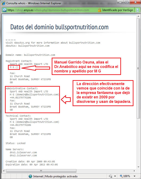 Datos públicos dominio Bullsportnutrition.com
